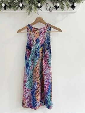 Lilly Pulitzer Betty Silk Racerback Tank Dress XS Multicolor CP